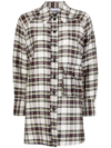 Ganni Checked Long-sleeve Shirt In Schwarz