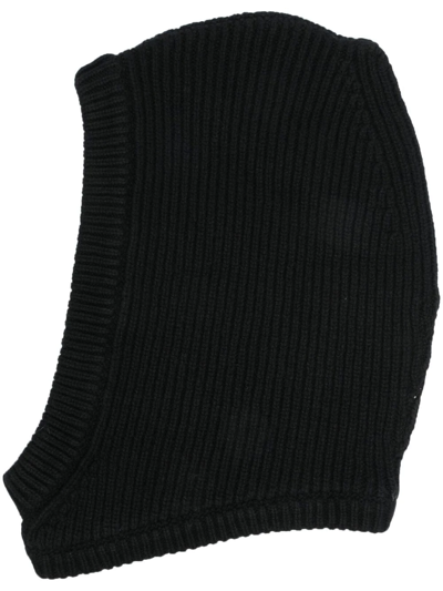 Rick Owens Chunky-knit Balaclava Hat In 09 Black