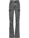Isabel Marant Vokayo Utility Straight Leg Nonstretch Jeans In Grau