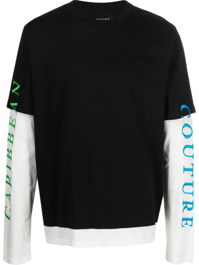 Botter T-shirt Doublelayer Caribbean Couture In Black White