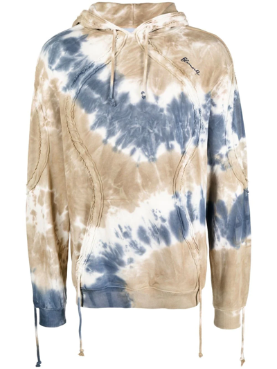 Bluemarble Tie-dye Brand-embroidered Cotton-jersey Hoody