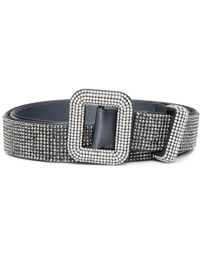 Benedetta Bruzziches Glass-crystal Embellished Belt In Grey