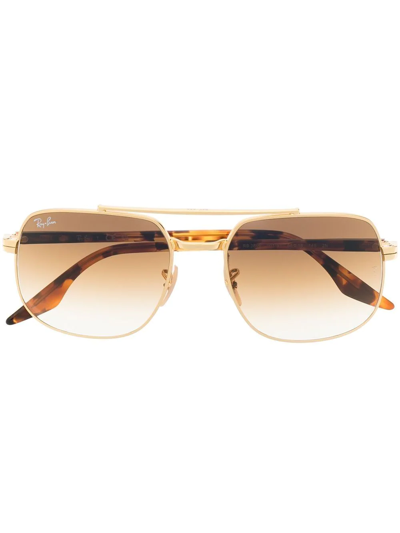 Ray Ban Aviator-style Sunglasses In Gold
