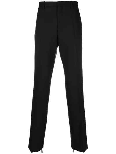 Off-white Paperclip-detail Straight-leg Trousers In Schwarz