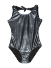 Andorine Metallic-effect Swimsuit In Blue