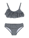 Andorine Check-pattern Bikini Set In White