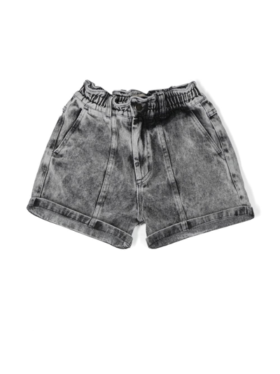 Andorine Kids' Acid-washed Denim Shorts In Grey