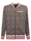 Palm Angels Track Bomber Jacket Brown/white In Brown