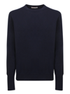 Ballantyne Dark Blue Cashmere Pullover In Blue