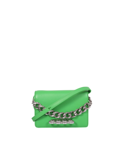 Alexander Mcqueen Updates Its Signature Four Ring Bag In Apple-green Leather