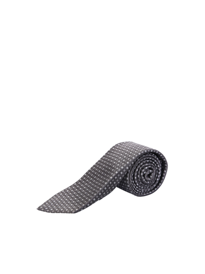 Kiton Grey Micro Pattern Tie