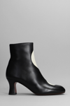 CHIE MIHARA AKEMI HIGH HEELS ANKLE BOOTS IN BLACK LEATHER