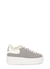 Ash Moby Be Kind Faux Fur Flatform Sneakers In Nebbia/wht