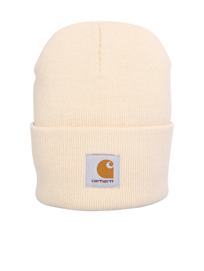 Carhartt Cream Beanie Hat In White