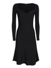 Stella Mccartney Midi Dress With Sweetheart Neckline In Black
