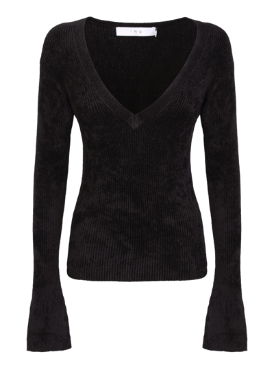 Iro Mattia V-neck Sweater By . Simple Garment But Made Innovative Thanks To The Slits On The Slee In Black