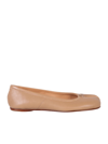 Maison Margiela Tabi Leather Ballet Flats In Beige