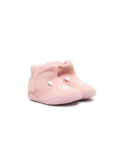 Camper Babies' Twins Nubuck Boots In Pink