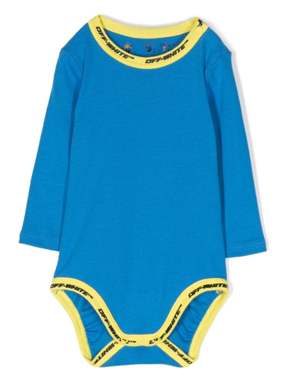 Off-white Babies' Industrial Logo Body In Blue Yellow