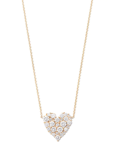 Sydney Evan 14kt Yellow Gold Cocktail Heart Diamond Pendant Necklace