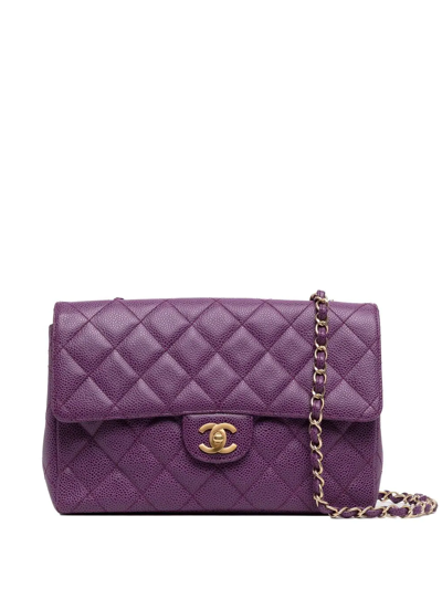 Pre-owned Chanel 2000s Medium Classic Flap Shoulder Bag In Purple