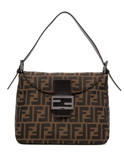 Pre-owned Fendi 1990-2000s Zucca-pattern Shoulder Bag In Brown