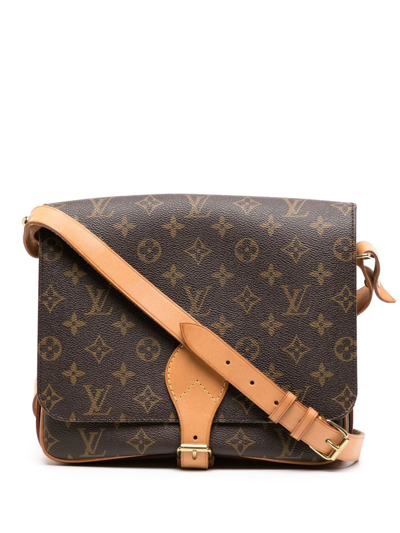 Pre-owned Louis Vuitton 1998  Monogram Cartouchière Gm Shoulder Bag In Brown