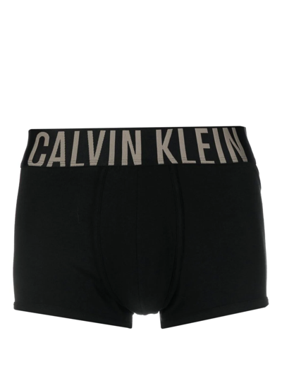 Calvin Klein Underwear Logo-waist Cotton Boxers In Black