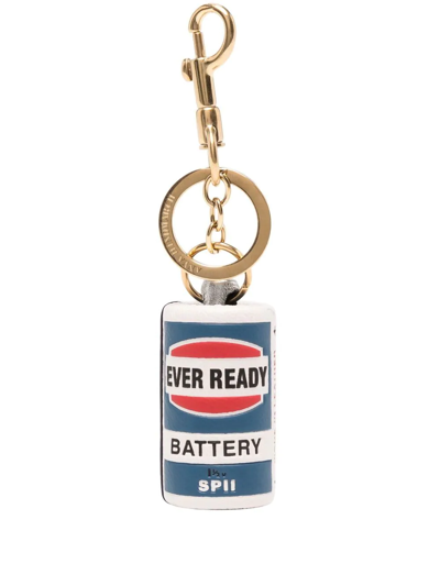 Anya Hindmarch Ever Ready Battery Keyring In White
