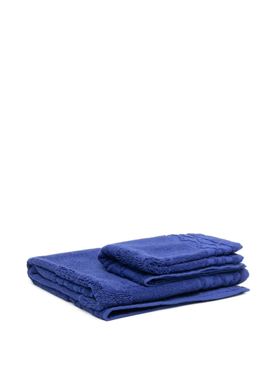 Marcelo Burlon County Of Milan Abstract-pattern Towel Set In Blue