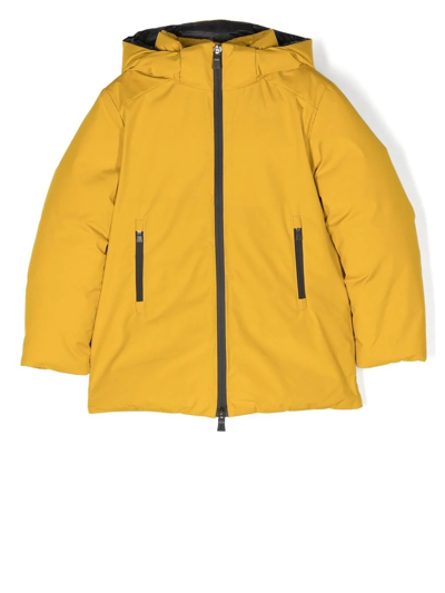 Herno Kids' Hooded Down Jacket In Yellow