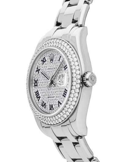Pre-owned Rolex 2001  Datejust 34mm In Silver