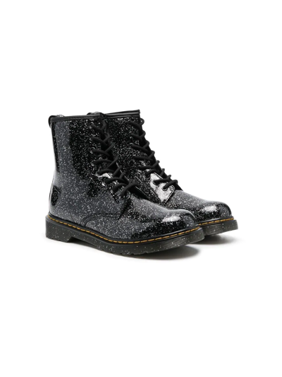 Dr. Martens' Kids' 1460 Cosmic Glitter 8-eye Glitter Boots 6-10 Years In Black/comb