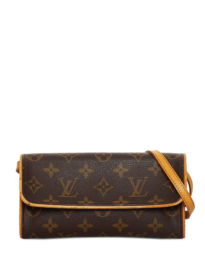Pre-owned Louis Vuitton 2000  Pochette Twin Pm Shoulder Bag In Brown