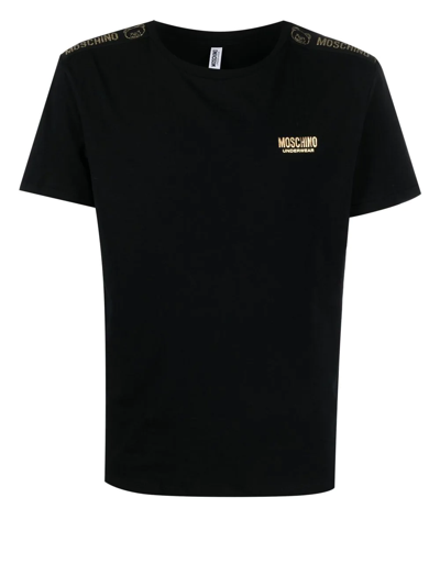 Moschino Logo-trim Boxer T-shirt Set In Black