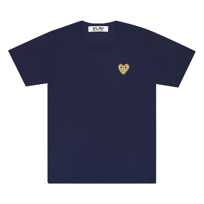 Pre-owned Comme Des Garçons Play Heart Logo T-shirt 'navy' In Blue