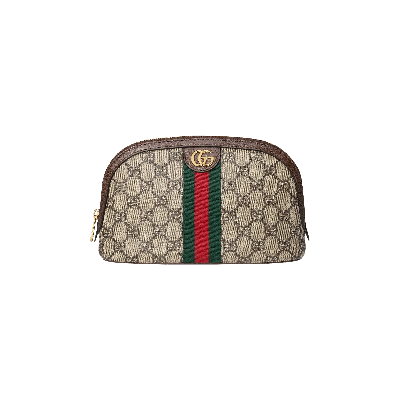 Pre-owned Gucci Ophidia Large Cosmetic Case 'beige/ebony' In Tan