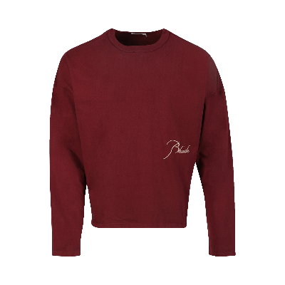 Rhude Burgundy Reverse Long Sleeve T-shirt In Red