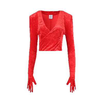 Pre-owned Vetements Velvet Dynasty Top With Gloves 'red'
