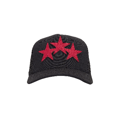 Pre-owned Amiri 3 Star Trucker Hat 'black/red'
