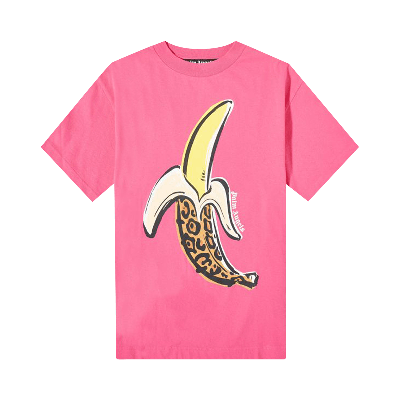 Pre-owned Palm Angels Banana Classic Tee 'fuchsia/yellow' In Pink