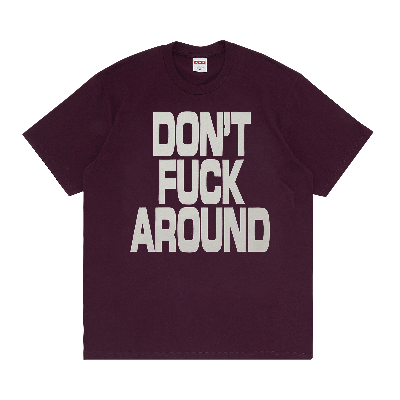 Pre-owned Supreme Don't Fuck Around Tee 'eggplant' In Purple