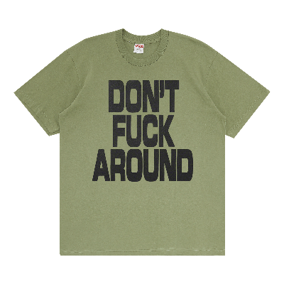 Pre-owned Supreme Don't Fuck Around Tee 'light Olive' In Green