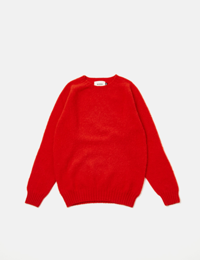 Bhode Supersoft Lambswool Jumper (made In Scotland) In Red