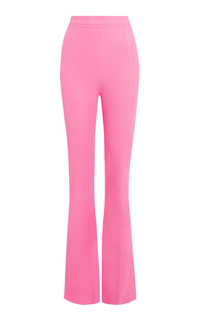 Safiyaa Alexa High-rise Flared Crêpe Pants In Black,pink