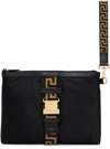 VERSACE BLACK GRECA POUCH