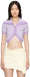 Jacquemus Campana Cropped Button-front Wool Cardigan In 610 Light Purple