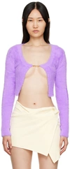 Jacquemus La Maille Neve Manches Longues Cardigan In 650 Purple