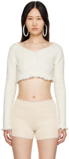 Jacquemus La Maille Santon Linen-blend Crop Top In 110 Off-white