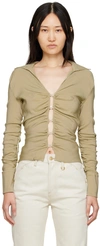 Jacquemus V-neck Long-sleeve Cardigan In 150 Beige